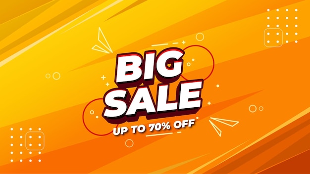 Big Sale text effect Yellow Background