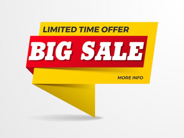 Vector big sale text on ribbon banner