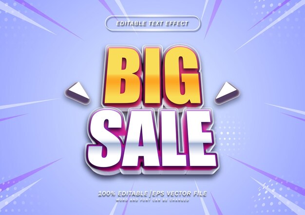 Big sale trendy text style editable effect