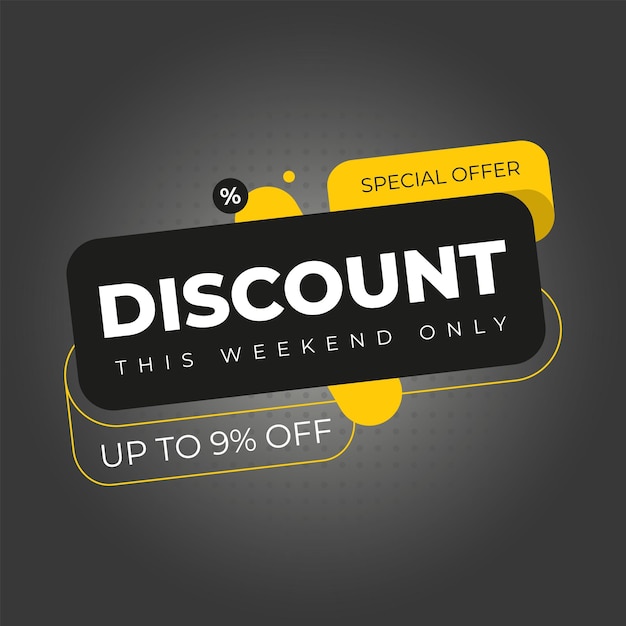 big sale up to 9 off nine percent discount promotion layout banner template design vector