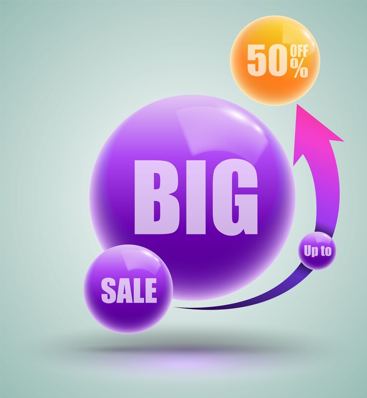 वेक्टर big sale up to fifty percent banner 