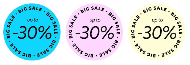 Big sale up to percent off sticker stamp design round shape discount label badge layout offering ne..