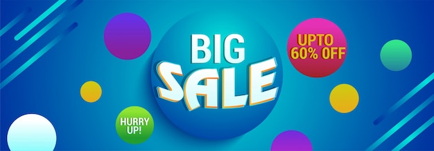 Vector big sale website banner with 65% off.