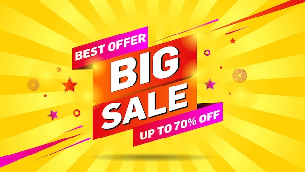 Big sale with abstract gradient background, Discount promotion layout banner template design