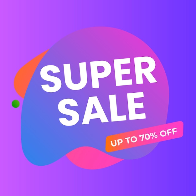 추상적인 그라디언트 배경으로 최대 50% 할인 할인 프로모션 배너 템플릿