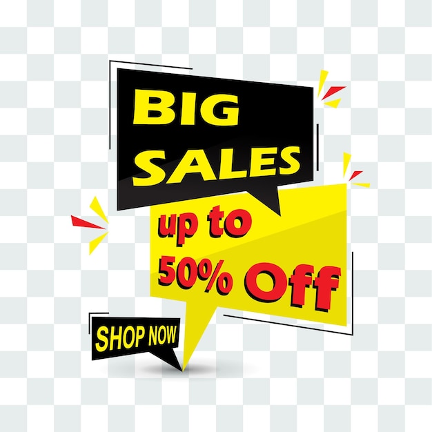 Vector big sales banner with offer design template