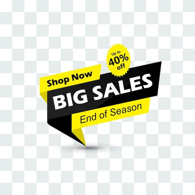 Vector big sales banner with offer design template