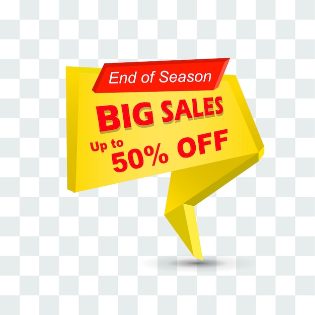 Vector big sales banner with offer design template