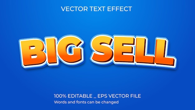 Vector big_sell_text_style_effect_vector