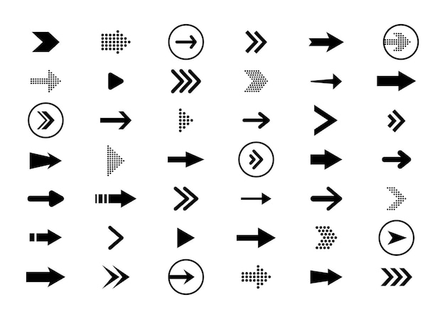 Big set of arrows. Black vector arrows. Arrow icon. For website design.