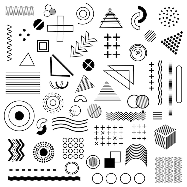 Vector big set of different abstract elements vector