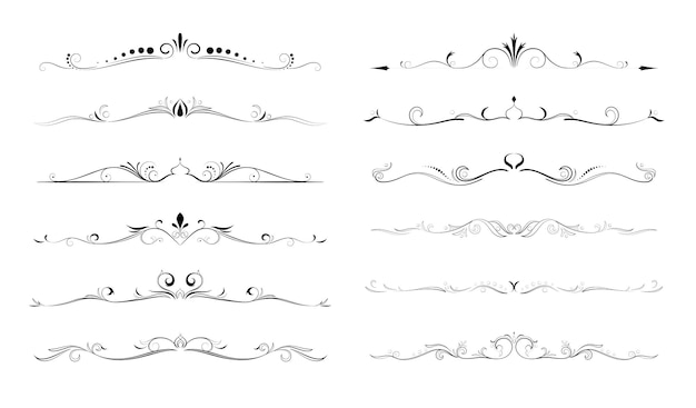 Vector big set of divider_decoration line