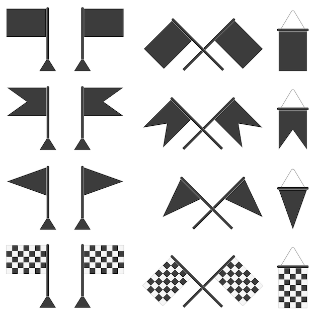 Vector big set of flag icons