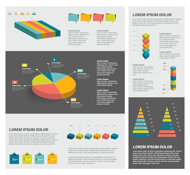 Grande set di elementi infografici piatti.