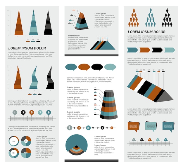 Vector big set of flat infographic elements.