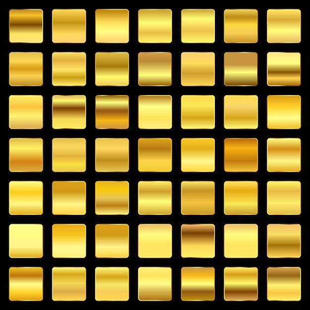 Big set of golden gradient panels