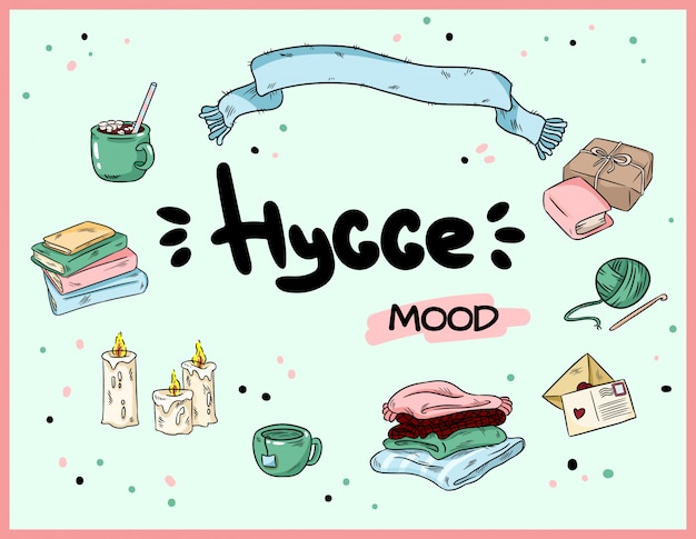 Большой набор наклеек милый hygge стикер.