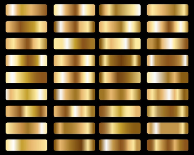 벡터 금속성 금 그라디언트의 큰 세트