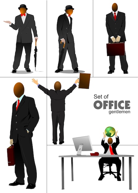 Big set of office people silhouettes Vector illustration