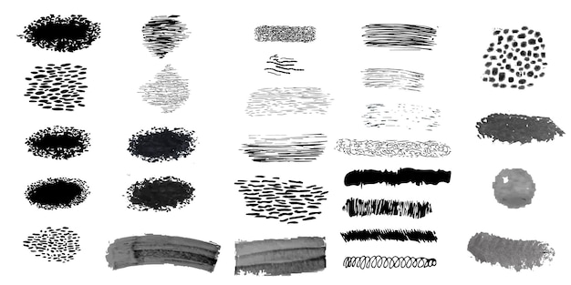 Big set of splashes and grunge textures