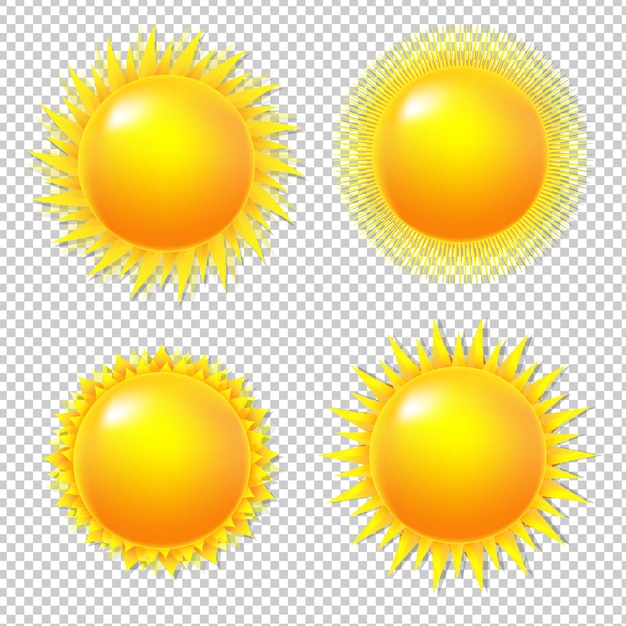 Vector big set sun with gradient mesh illustration