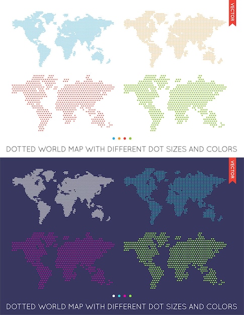 Vector big set of vector flat maps of the world infographic map data