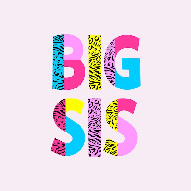 Big Sis typography slogan for t shirt printing, tee graphic design, vector illustration.