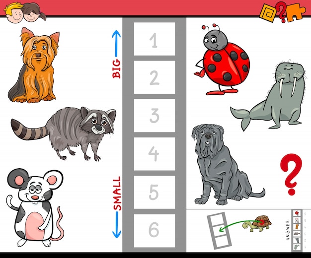 Big and small animals cartoon game