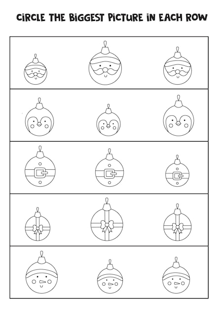 Big and Small Worksheets--Christmas Themed