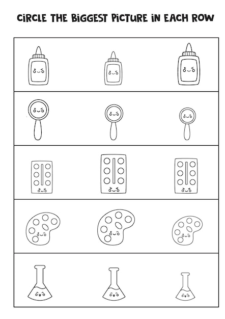 Circle The Big School Things, Find Big Or Small Worksheet For