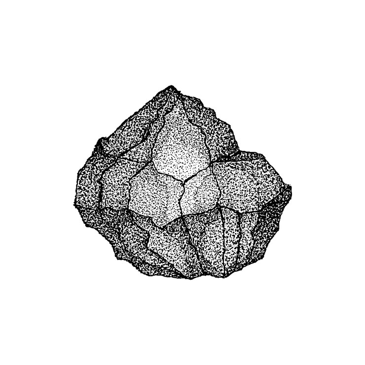 Vector big stone dotwork vector. handdrawn sketch illustration of tattoo.