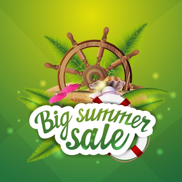 Big summer sale, creative web banner for your creativity