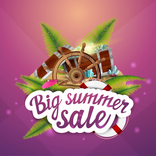 Big summer sale, creative web banner for your creativity