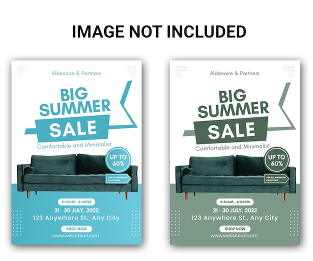 Big summer sale furniture social media post design