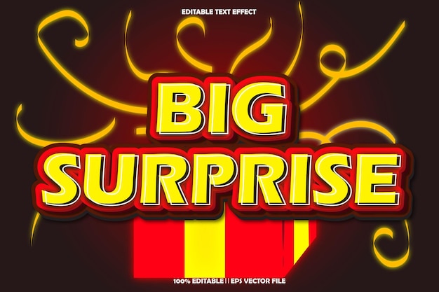 big surprise editable text effect emboss modern style