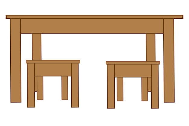 大きなテーブルと椅子 2 脚