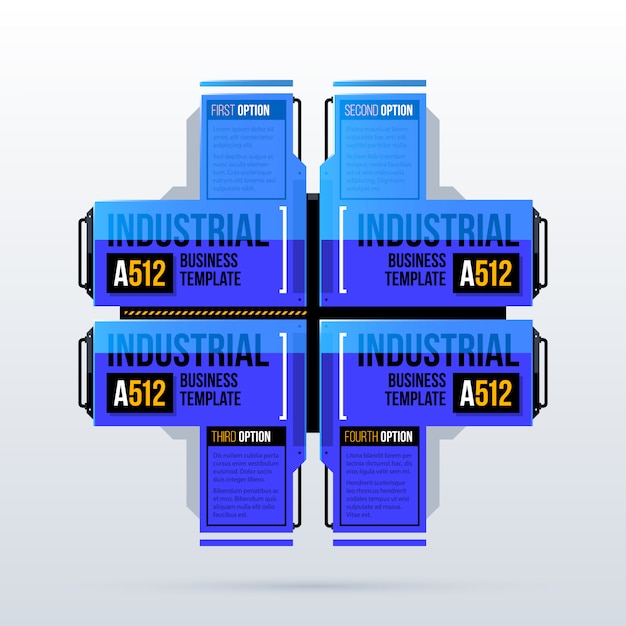 Большой шаблон с четырьмя вариантами в стиле техно