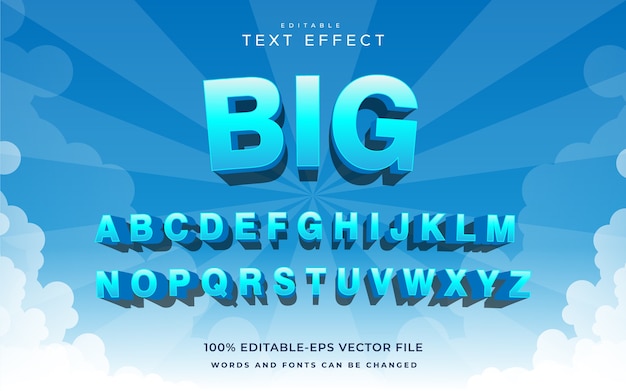 Big text effect editable