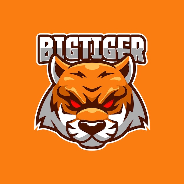 Modello di logo di big tiger e-sport