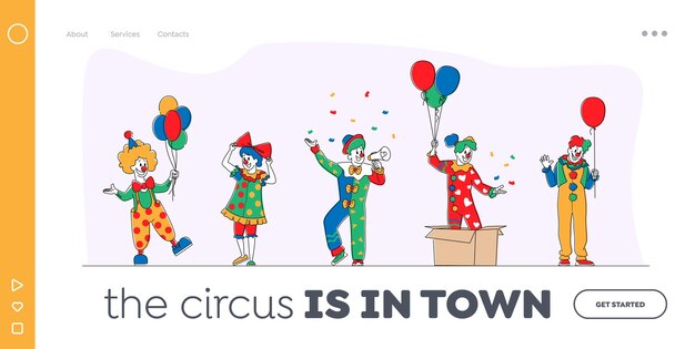 Big top circus clowns landing page template