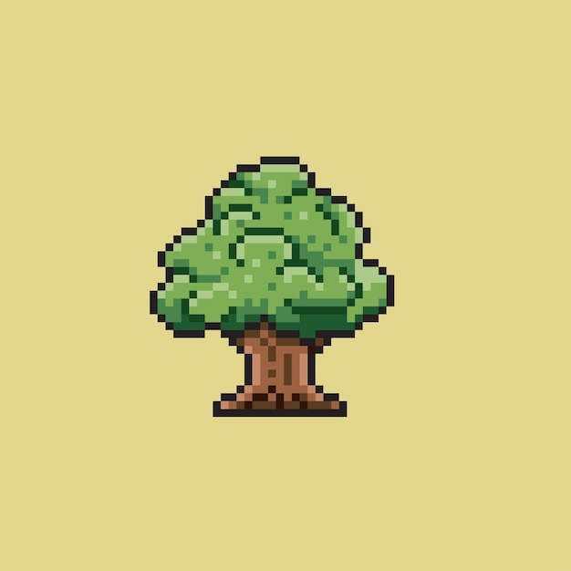 Big tree in pixel art style