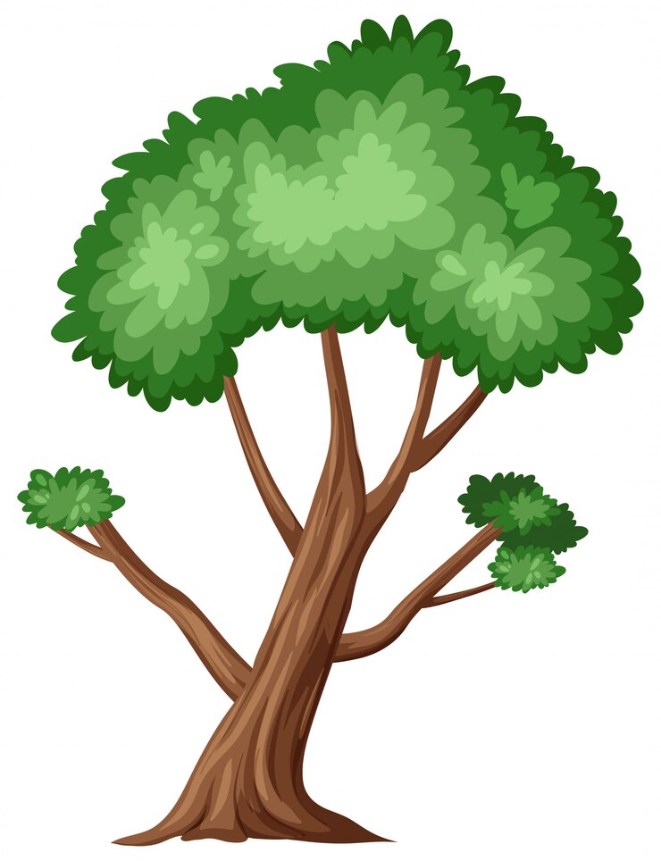Vector big tree and on white