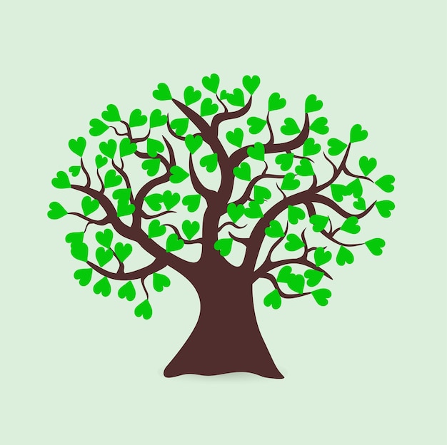 Big tree with green leaves vector illustration, nature theme