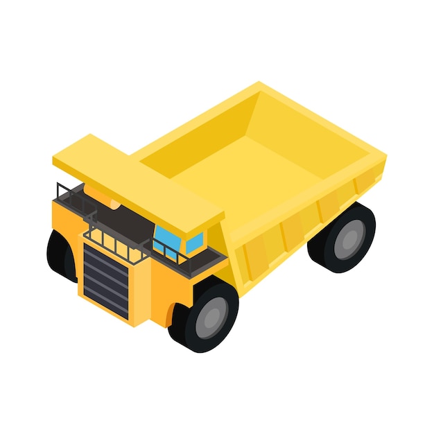 Big truck isometric 3d icon isolated on a white background