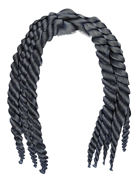big twist braids realistic 3d fashion beauty style trendy african hairstyle wig