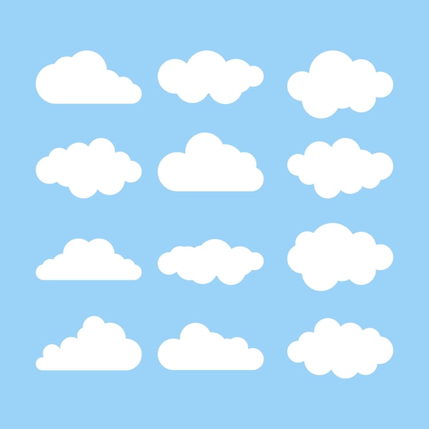 ベクトル 白い雲の形の大きなベクトルを設定