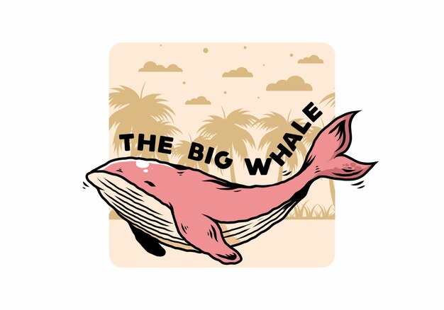 Vector the big whale of ocean illustration