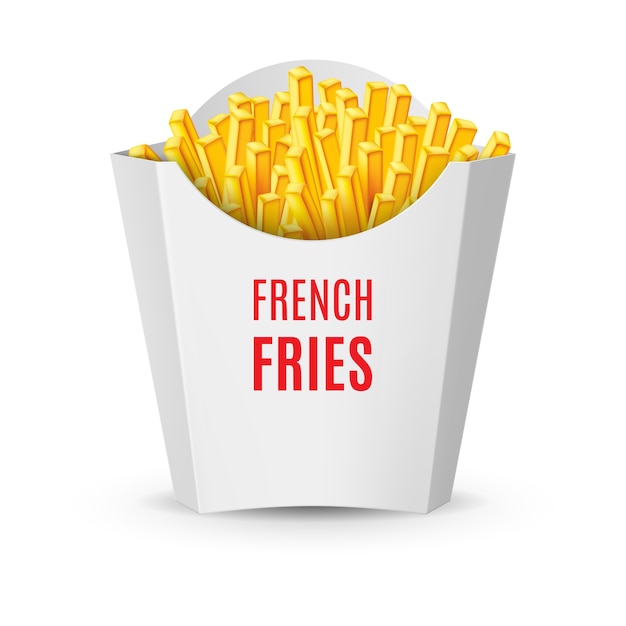 Vector big white pack with french fries