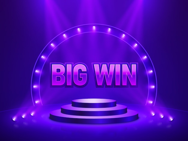 Big win casino banner for text. illustration.