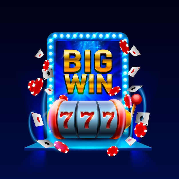 Big win slots 777 banner casino. vector illustration